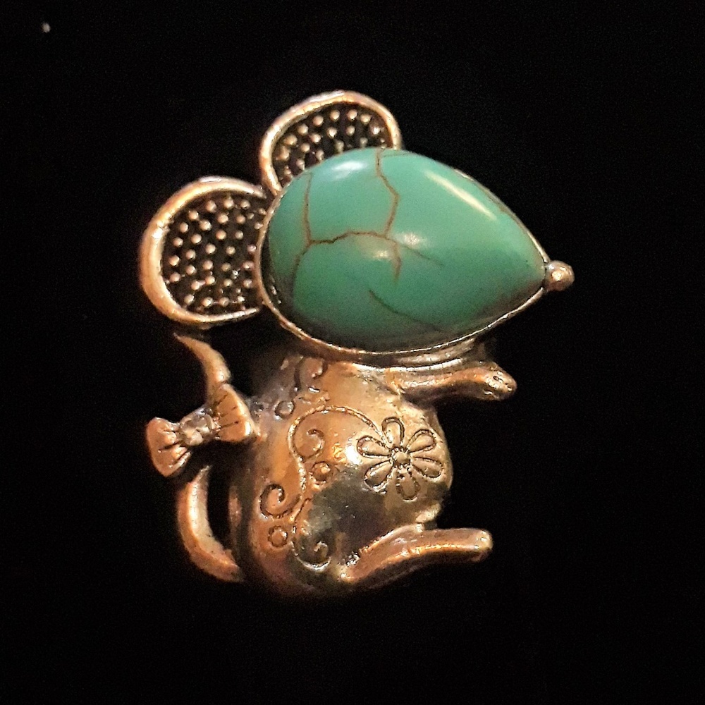 Large Silver Mouse Fashion Statement Ring